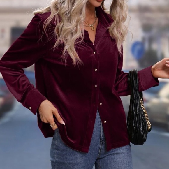 Luxe rust brown  button down shirt - Picture 10 of 15